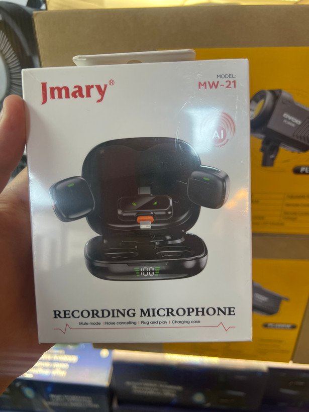 میکروفون بیسیم Jmary MW-21 دو نفره | نویز کنسلینگ AI | برد 100 متر | تایپ C و آیفون